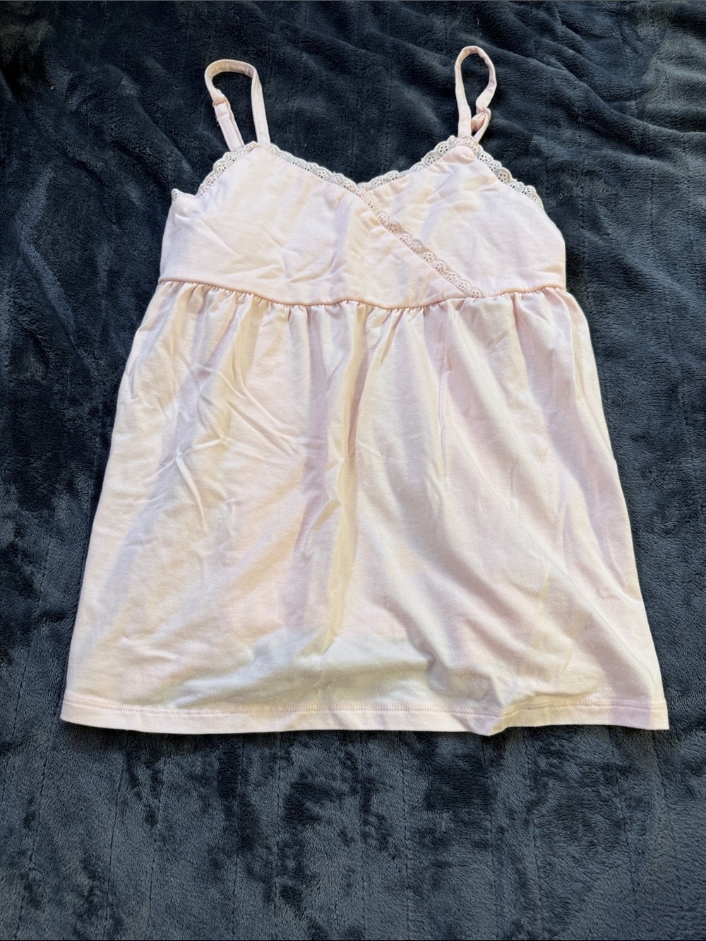 Soft Pink Lace-Trim Camisole